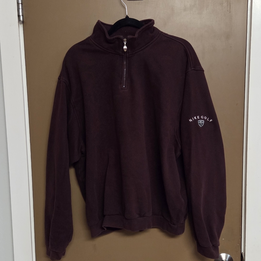 Nike Golf Men's Burgandy Quarter-Zip Sweater